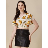 Sheetal associates - Yellow Crepe Women's Crop Top ( Pack of 1 ) - None