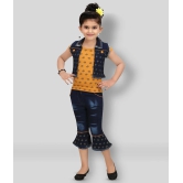 Arshia Fashions - Yellow Denim Girls Top With Jacket With Capris ( Pack of 1 ) - None