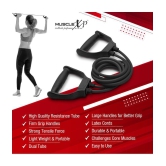 MuscleXP DrFitness+ Double Toning Tube Latex Tube Body Enhancer For Women & Men with Door Anchor, Workout, Home Gym and Toning, For Arms, Legs, Shoulders (Black) - Black