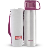 Milton Glassy 1000 Thermosteel 24 Hours Hot and Cold Water Bottle with Drinking Cup Lid, 1000 ml, Pink - Pink