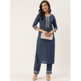 Kbz - Blue Straight Rayon Women's Stitched Salwar Suit ( Pack of 1 ) - None