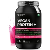 Carbamide Forte Vegan Protein Powder - Plant Based Pea Protein Powder with Multivitamin, Minerals, Superfoods, Digestive Enzymes - Bubble Gum Flavour - 1Kg