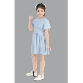 Coxxup Light Blue Crepe Girls Frock ( Pack of 1 ) - None