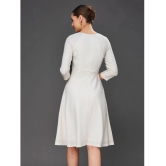 Miss Chase Polyester Solid Knee Length Womens Fit & Flare Dress - Off White ( Pack of 1 ) - None