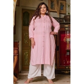 PrettyPlus by Desinoor.com Linen Solid Front Slit Womens Kurti - Pink ( Pack of 1 ) - None