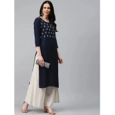 JC4U - Navy Blue Rayon Womens Straight Kurti ( Pack of 1 ) - None