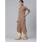 Vbuyz - Beige Cotton Womens Front Slit Kurti ( Pack of 1 ) - None