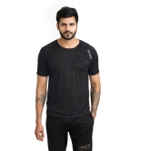 Men Solid Round Neck Polyester Black T-Shirt