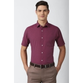 Men Purple Regular Fit Formal Half Sleeves Formal Shirt