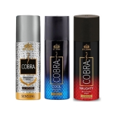 St. John Cobra Sensual ,Cool & Naughty 150ml Each Deodorant Spray for Men 150 ml ( Pack of 3 )