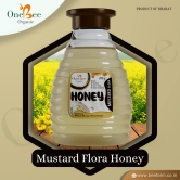 ONE BEE ORGANIC Honey | Mustard Flora Honey/White Cream Honey/Set Honey | Natural Flora Honey - 280 GM.