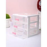 Small Desk 3-Layer Drawer, Love Cat Print