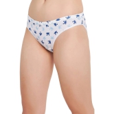 Clovia White Cotton Printed Womens Bikini ( Pack of 1 ) - None