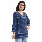 Meher Impex - Blue Crepe Womens A-line Kurti - L