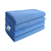 SOFTSPUN Microfiber Cleaning Cloths, 4pcs 40x40cms 340GSM Sky Blue! Highly Absorbent, Lint and Streak Free, Multi -Purpose Wash Cloth for Kitchen, Car, Window, Stainless Steel, silverware.