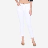 Women's  Cotton Stretchable Jeggings - White White XL