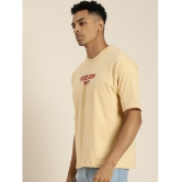 Difference of Opinion 100% Cotton Oversized Fit Printed Half Sleeves Mens T-Shirt - Beige ( Pack of 1 ) - None