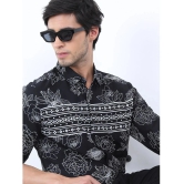 Ketch 100% Cotton Slim Fit Printed Full Sleeves Mens Casual Shirt - Black ( Pack of 1 ) - None