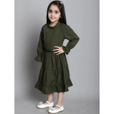 MINI & MING Girls Round Neck A-Line Midi Dress