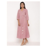 miravan Pink Cotton Anarkali Kurti - 3XL