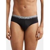 Jockey US07 Men Super Combed Cotton Elastane Solid Brief with Ultrasoft Waistband - Black - None