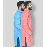 DESHBANDHU DBK - Multicolor Cotton Mens Regular Kurta ( Pack of 2 ) - None