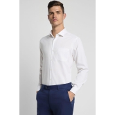 Men White Regular Fit Formal Full Sleeves Formal Shirt