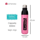 LAZYWINDOW Cool & Cool 1000ml Pink & Sky Blue Water Bottle Blue Plastic Water Bottle 1000 mL ( Set of 2 ) - Blue