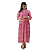 KASHVI Creation Women's Cotton Floral Printed Anarkali Maternity Feeding Kurti