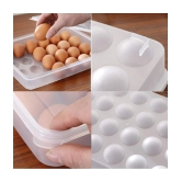 SHARUJA Multiprapose 24 Grid Egg Storage Refrigerator Container With Lid - Transparent Polyproplene Egg Container ( Pack of 1 ) - Transparent