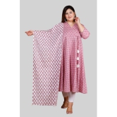 miravan - Pink Cotton Women's Angrakha Kurti ( Pack of 1 ) - None