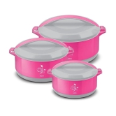 Milton Divine Jr Inner Steel Casserole Gift Set of 3, Pink - Pink