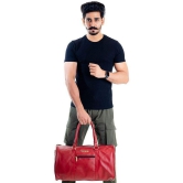 Man Arden - Red Leather Duffle Bag - Onesize