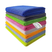 SOFTSPUN B Quality Microfiber Cloth - Going Cheap! 8 pcs - 40x40 cms - 340 GSM - Assorted Colour - Thick Lint & Streak-Free Multipurpose Cloths - for Car Bike Cleaning Polishing Washing & De