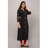 Preksha - Black Rayon Womens Front Slit Kurti ( Pack of 1 ) - None