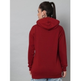 eWools.in Cotton Blend Women''s Hooded Sweatshirt ( Maroon ) - None