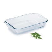 Treo By Milton 1600 Ovensafe Rectangle Borosilicate Glass Dish, 1600 ml, Transparent | Microwave Safe | OTG Safe | Freezer Safe | Dishwasher Safe - Transparent