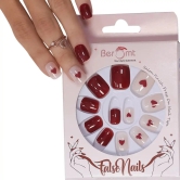 HEART PRINTED NAILS - (NAIL KIT INCLUDED)-Heart Maroon