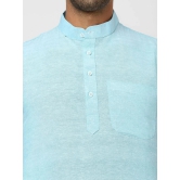 DESHBANDHU DBK - Sky Blue Cotton Mens Shirt Style Kurta ( Pack of 1 ) - None