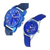 Septem Blue Leather Analog Couples Watch