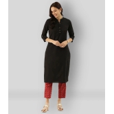 Divena - Black Cotton Womens Straight Kurti - XL