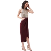 Miss Chase Polyester Maroon Regular Dress - - None