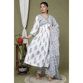 Swasti Cotton Printed Straight Womens Kurti - Grey ( Pack of 1 ) - None