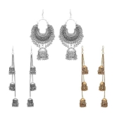 Samridhi DC Golden Jhumki Earrings ( Pack of 3 ) - Golden