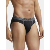 Jockey 8044 Men Super Combed Cotton Rib Solid Brief with Ultrasoft Waistband - Black - None