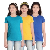 Sini Mini GIRLS SOLID ROUND NECK TSHIRT(PACK OF3) - None