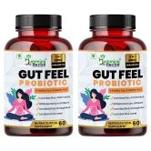 Humming Herbs Gut Feel Probiotics Supplements for Gut Health | 25 Billion CFU & 12 Strains | Improves Digestion, Boot Immunity, 60 Capsules - Pack of 2