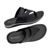 Inblu Black Mens Leather Slipper - None