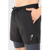 Fuaark Black Polyester Lycra Mens Gym Shorts ( Pack of 1 ) - None