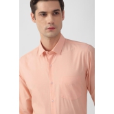 Men Peach Slim Fit Formal Full Sleeves Formal Shirt